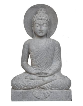 Kamenná socha, Buddha Amitábha, podstavec, žula, 100cm