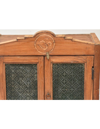 Prosklená skříňka, oltář, ze starého teakového dřeva, 50x45x85cm