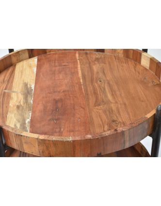 Kulatý regál z teakového dřeva, 60x60x92cm