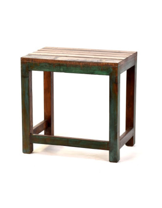 Stolička z antik teakového dřeva v "Goa" stylu, 45x30x44cm