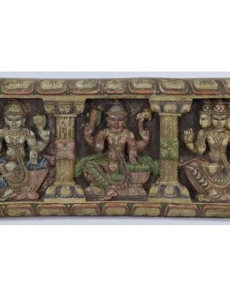 Vyřezávaný panel Shiva, malovaný, 92x29x4cm