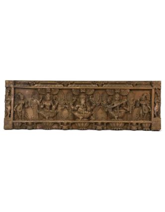 Vyřezávaný panel Ganesh, 91x29x4cm
