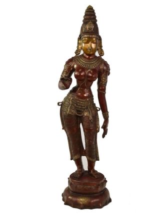 Mosazná socha bohyně Parvati, 19x26x115cm