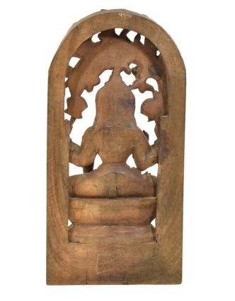 Dřevěná socha Laxmi z jižní Indie, rain tree wood, 22x7x45cm