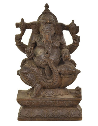 Dřevěná socha Buddhy z jižní Indie, rain tree wood, 17x10x30cm