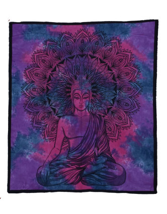 Přehoz na postel, Buddha, fialovo-růžový, 204x230cm