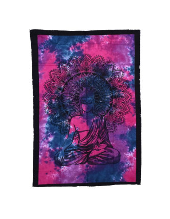 Přehoz na postel, Buddha, fialovo růžový, 200x140cm