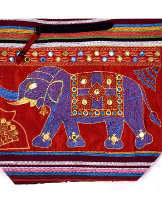 Taška přes rameno s výšivkou slona, 37x36cm