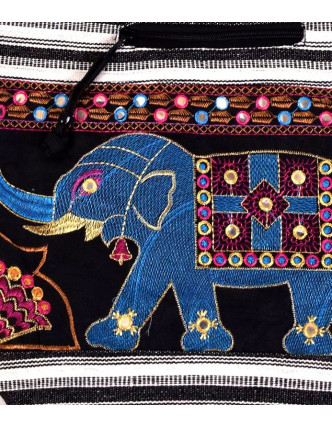 Taška přes rameno s výšivkou slona, 37x36cm