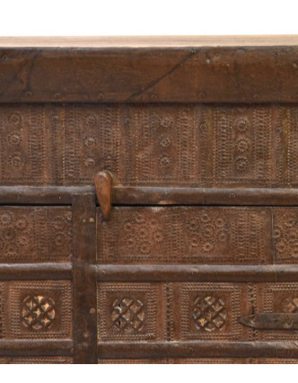 Šatní skříň z teakového dřeva, železné kování, 83x40x145cm