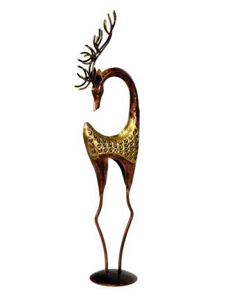 Socha jelena, kov, bronzová patina, 20x15x83cm