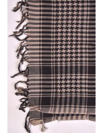 Šátek, "Palestina", sv.hnědá/černá, cca 115*125cm