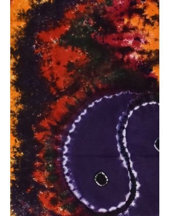 Přehoz na postel, Jin-Jang, barevná batika, 220x130cm