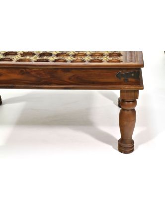 Konferenční stolek z palisandru zdobený mosazí, 90x60x45cm