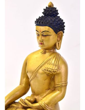 Buddha Šákyamuni, zlatý, keramická socha, ruční práce, 32cm