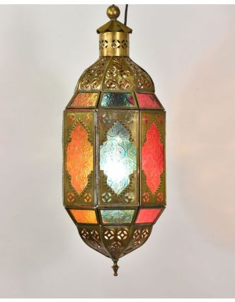 Arabská lampa, multibarevná, mosaz, ruční práce, 14x14x40cm
