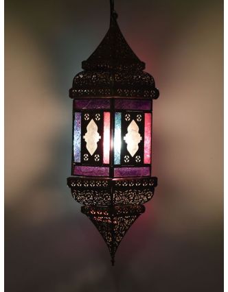 Arabská lampa, multibarevná, mosaz, ruční práce, 13x13x50cm
