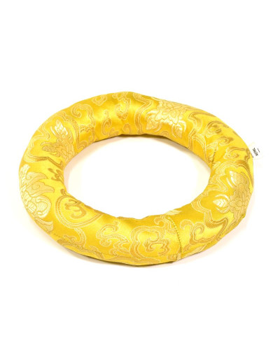 Podložka pod tibetskou mísu ze zlato-žlutého brokátu, prům. 18cm