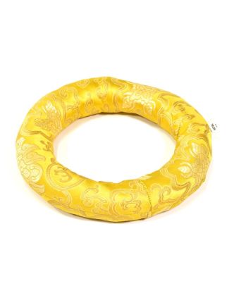 Podložka pod tibetskou mísu ze zlato-žlutého brokátu, prům. 18cm
