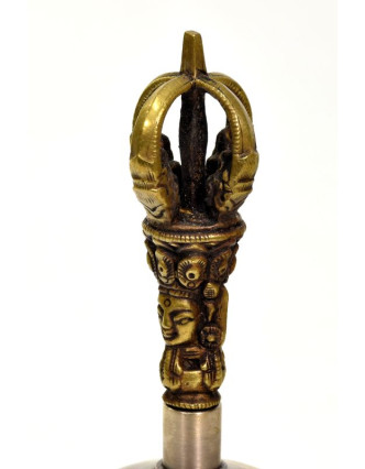 Zvonec, držadlo ve tvaru dorje, 8x8x15cm