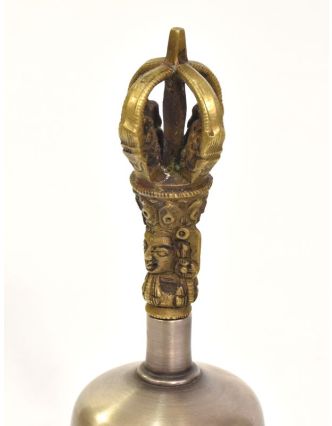 Zvonec, držadlo ve tvaru dorje, 7x7x14cm