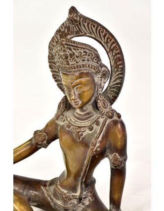 Indra, král bohů, mosazná soška, 15x8x18cm