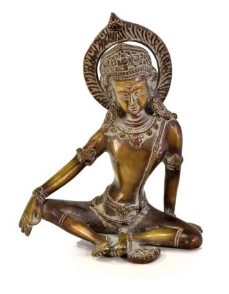 Indra, král bohů, mosazná soška, 15x8x18cm