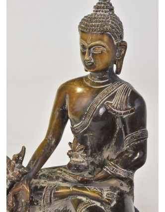 Buddha uzdravující, mosazná soška, 17x10x25cm