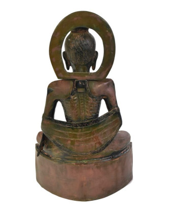 Buddha asketa, mosazná soška, 28x20x47cm