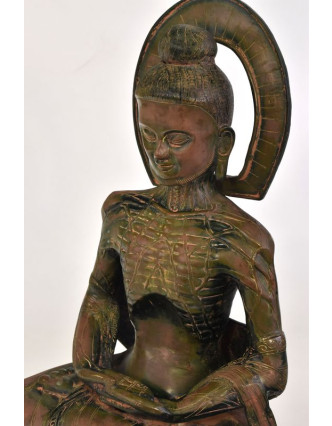 Buddha asketa, mosazná soška, 28x20x47cm
