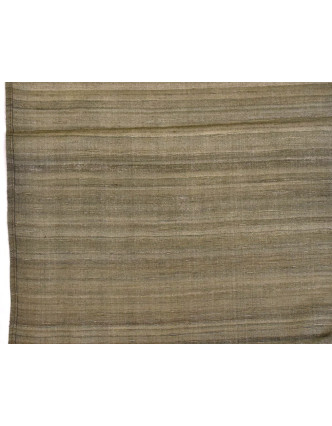 Šátek z hrubého hedvábí, khaki zelená, třásně, 35x180cm