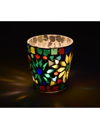 Lampička, skl.mozaika, kónická, průměr 7cm, výška 8cm