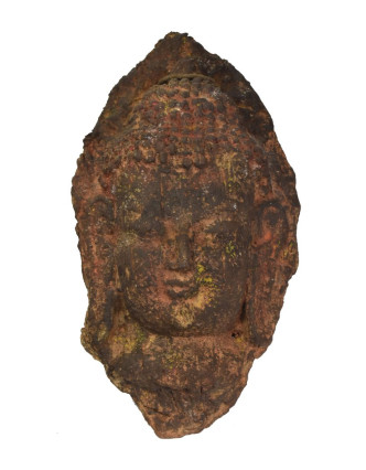 Unikátní maska hlava Buddhy, keramika v úpravě dřeva, 36cm