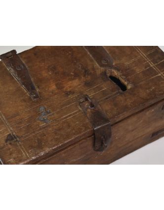 Stará truhlička z teakového dřeva, 24x16x12cm