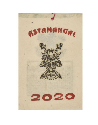 Kalendář na rok 2020 ručně tisklý na rýžovém papíru, 10x15cm