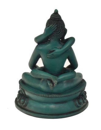 Buddha Shakti, pryskyřice, tyrkysový, 20cm