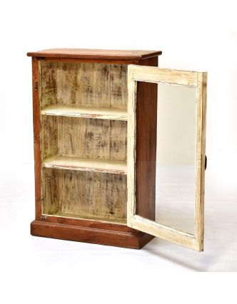 Prosklená skříňka z teakového dřeva, 62x28x96cm