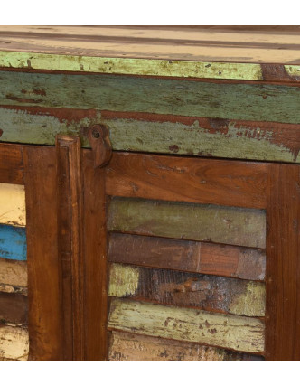 Skříň z teakového dřeva v "Goa" stylu, 77x47x125cm