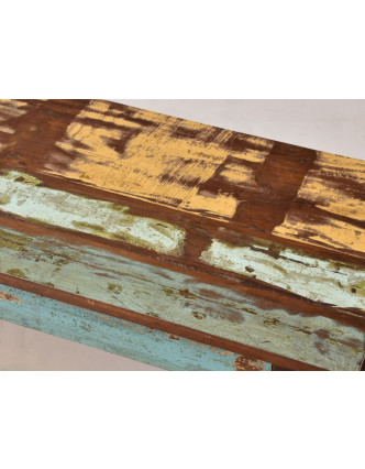 Lavice z teakového dřeva v "Goa" stylu, 206x40x46cm