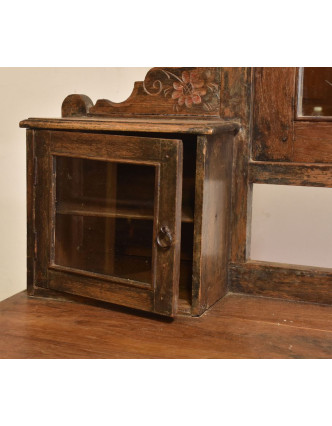 Stará skříň z teakového dřeva se zrcadlem , 86x75x145cm
