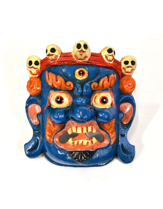Dřevěná maska, Bhairab, ručně malovaný, 17x20cm