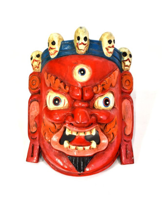 Dřevěná maska, Bhairab, ručně malovaný, 21x27cm