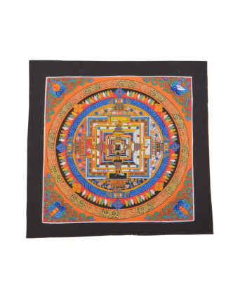 Tanka, malba na plátně, Kalachakra mandala, 32x32cm