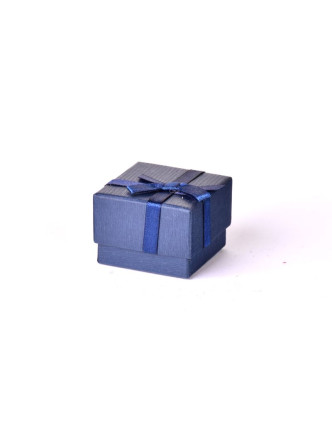 Krabička na šperky,modrá, papír, 4x4x3cm