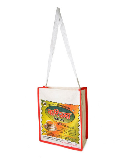 Plátěná taška přes rameno s barevným tiskem Karishma tea , 29x36x13cm