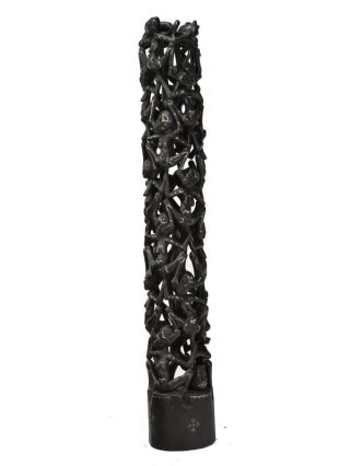 Sloup Lombok, černý, perleťové intarzie, 34x34x202cm