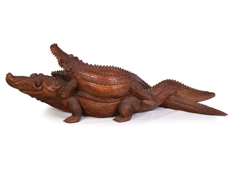 Krokodýl s mládětem, cca 1,5m, 150x50x45cm
