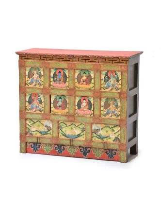 Skříňka,tibet.design,4x Budha,4x Tara,2x dvířka,79x31x69cm