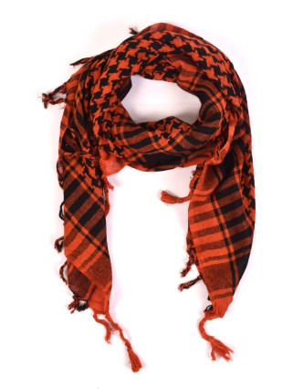 Šátek, "Palestina", oranžovo/černý, 100x100cm