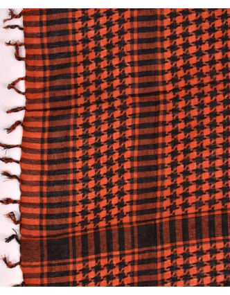 Šátek, "Palestina", oranžovo/černý, 100x100cm